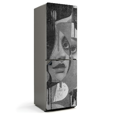 Mata magnetyczna na lodówkę Kobiecy portret w stylu abstrakcyjnym