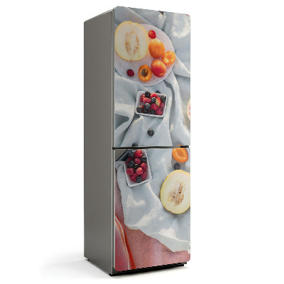 Mata magnetyczna na lodówkę Owoce w soczystych kolorach na tle wzoru