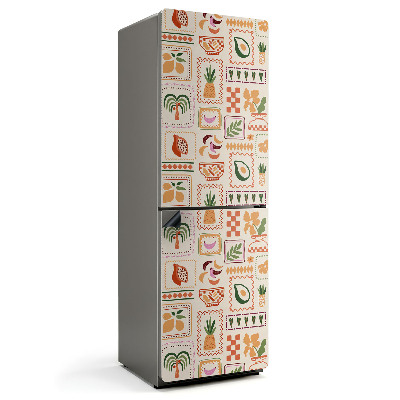 Mata magnetyczna na lodówkę Roślinne i geometryczne wzornictwo