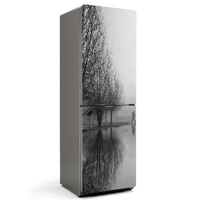 Mata magnetyczna na lodówkę Nostalgiczny spacer w parku o poranku