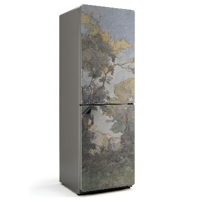 Mata magnetyczna na lodówkę Pejzażowy obraz z drzewami