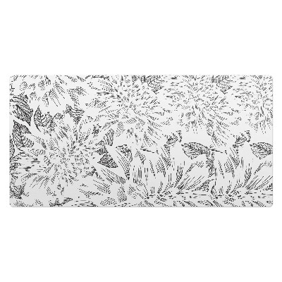 Duża podkładka na biurko dla dzieci Kwiatowy szkic liści