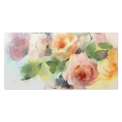 Mata na biurko Akwarelowe kwiaty