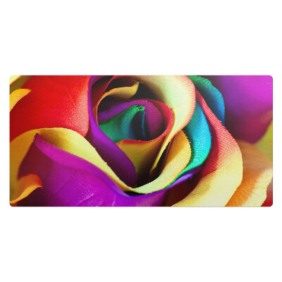 Duża podkładka ochronna na biurko Tęczowy barwny kwiat