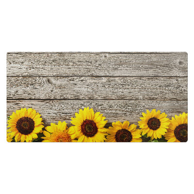 Podkładka na całe biurko Słoneczniki na tle drewna