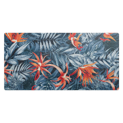 Mata ochronna na biurko Egzotyczne liście i kwiaty