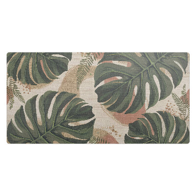 Duża podkładka na biurko dla dzieci Liście monstera retro