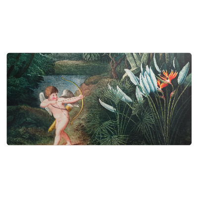 Duża podkładka na biurko dla dzieci Amor wśród kwiatów