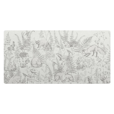 Mata ochronna na biurko Leśne zwierzęta i paprocie