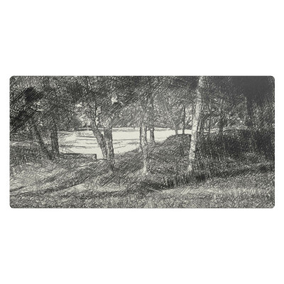 Mata na biurko Las w szkicu