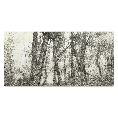 Duża podkładka na biurko Szkic lasu w sepii