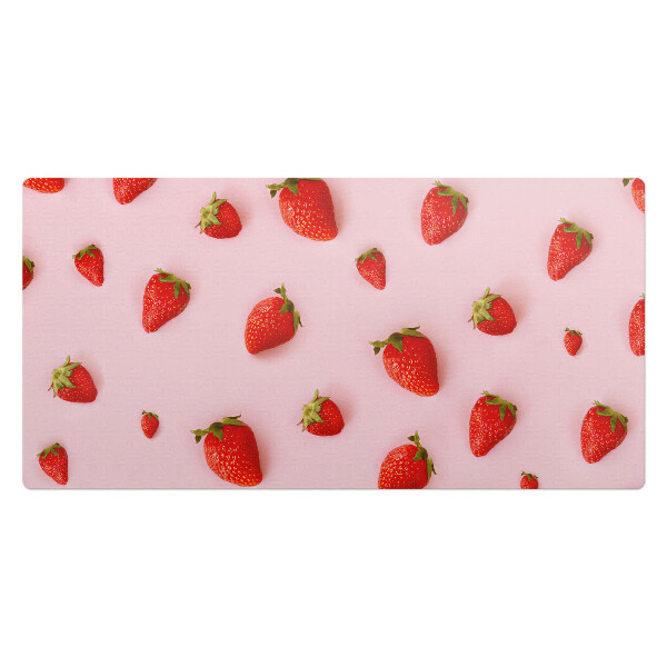 Mata ochronna na biurko Truskawki na pastelowym tle