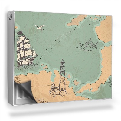 Mata magnetyczna na grzejnik Stara mapa styl retro vintage