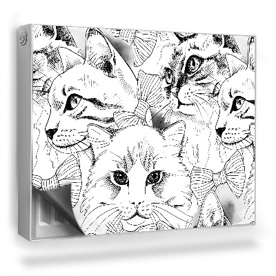 Mata magnesowa na kaloryfer Ilustracja rysunkowa eleganckie koty