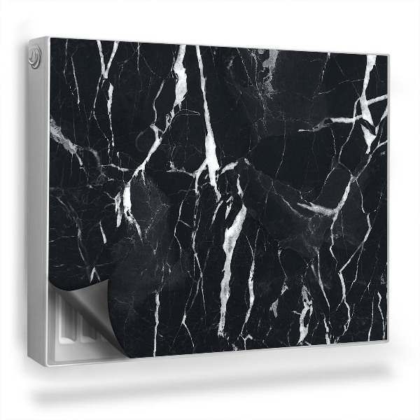 Mata magnetyczna na grzejnik Ciemny marmur białe pęknięcia na kamieniu