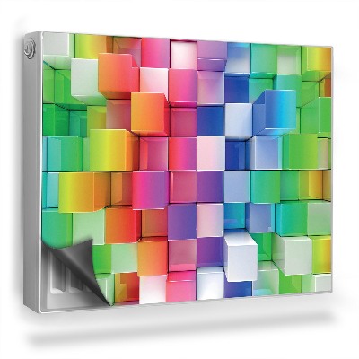 Mata magnesowa na kaloryfer Kolorowe kostki 3D geometryczna tekstura