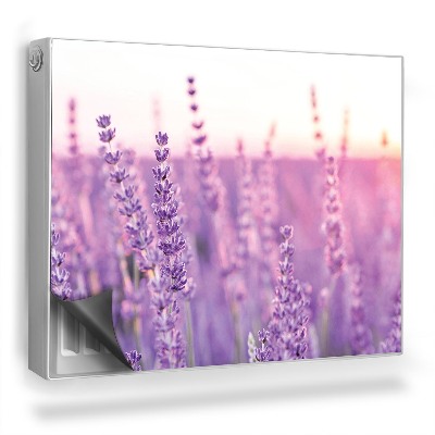 Mata magnesowa na kaloryfer Pole lawendy, zoom na kwiaty, zachód słońca