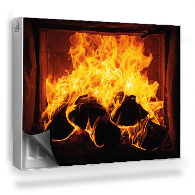 Mata magnesowa na kaloryfer Płonący kominek ciepło domowego ogniska