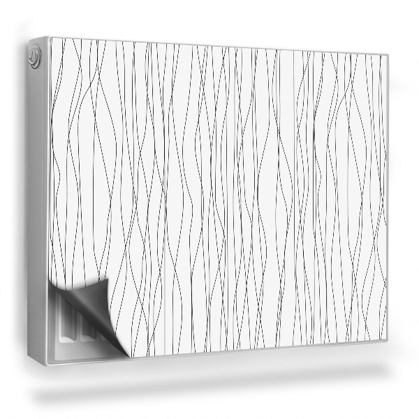 Mata magnetyczna na grzejnik Organiczne, delikatne linie na białym tle