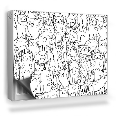 Mata magnetyczna na grzejnik Ilustracja komiksowa rysowane koty