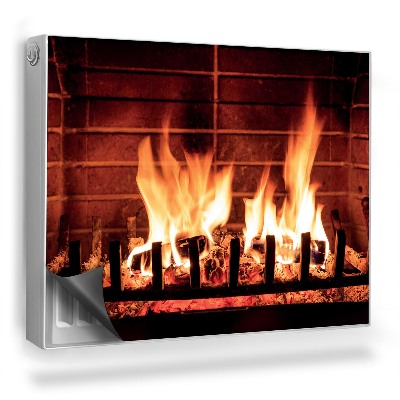 Mata magnetyczna na grzejnik Rozpalony kominek domowy ognisko domowe