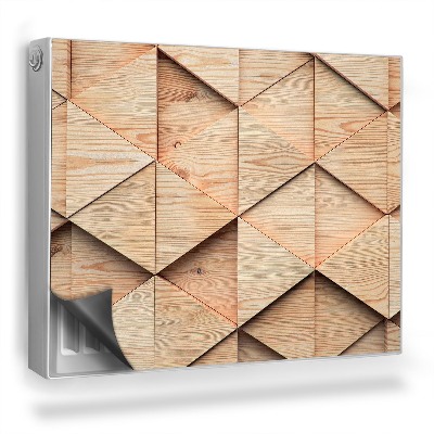 Mata magnetyczna na grzejnik Geometryczna drewniana struktura słoje