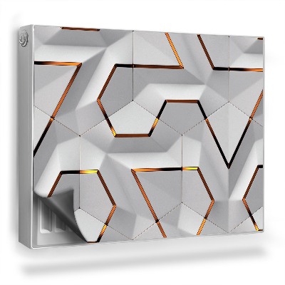 Mata magnetyczna na grzejnik Jasne płytki heksagony geometryczne linie