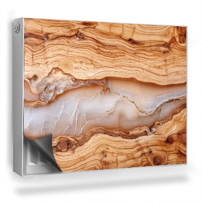 Mata magnetyczna na grzejnik Jasne drewno zatopiona żywica tekstura