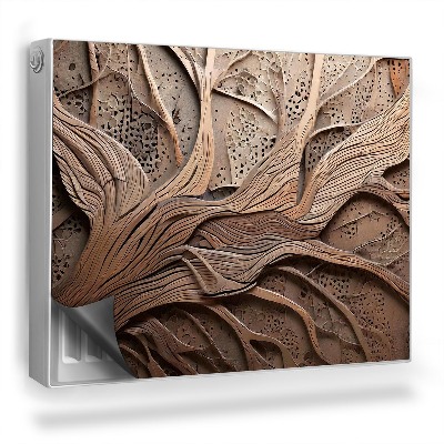 Mata magnesowa na kaloryfer Motyw drzewa na teksturze drewna