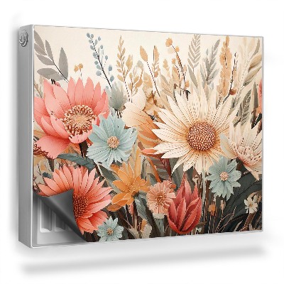 Mata magnesowa na kaloryfer Pastelowa ilustracja polnych kwiatów liści