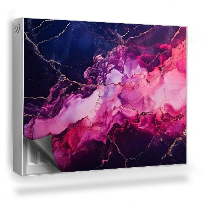 Mata magnetyczna na grzejnik Marmur czarno-różowy przecinany żyłkami