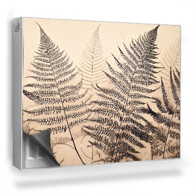 Mata magnesowa na kaloryfer Naturalny wzór paproci, jasne ciepłe tło