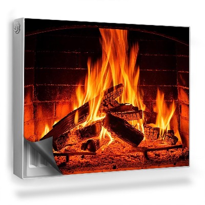 Mata magnetyczna na grzejnik Drewno i ogień w kominku domowym