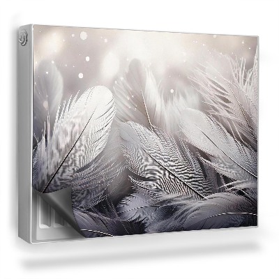 Mata magnetyczna na grzejnik Miękkie pióra ptasie w blasku świateł