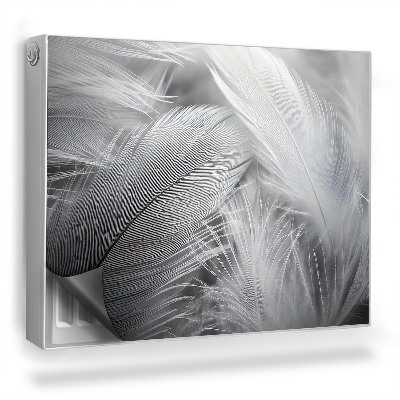 Mata magnesowa na kaloryfer Delikatne ptasie pióra czarno-białe