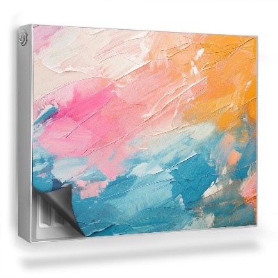 Mata magnetyczna na grzejnik Abstrakcyjne malarskie plamy, pastele