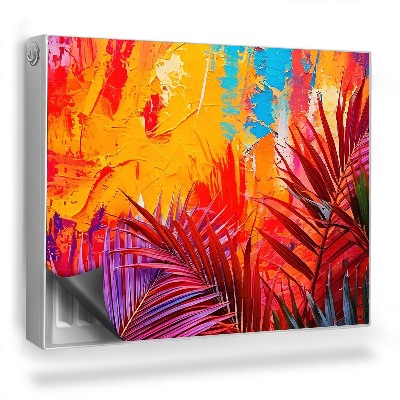 Mata magnesowa na kaloryfer Palmowe liście, abstrakcja malarska