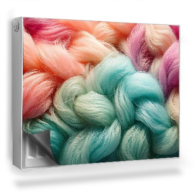 Mata magnetyczna na grzejnik Wełniany splot pastelowe jasne barwy zoom