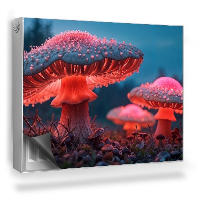 Mata magnetyczna na grzejnik Kolorowe świecące grzyby świat fantasy