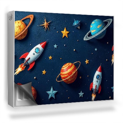 Mata magnesowa na kaloryfer Ilustracja kosmos planety gwiazdy rakiety