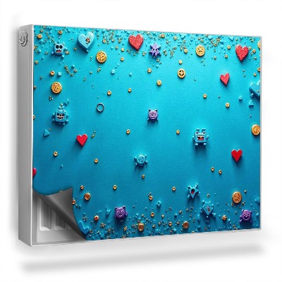 Mata magnetyczna na grzejnik Ikony emoji młodzieżowa błękitna grafika