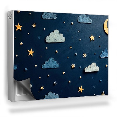 Mata magnetyczna na grzejnik Niebo nocą chmury gwiazdy i księżyce