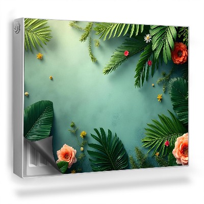 Mata magnesowa na kaloryfer Kompozycja liści i kwiatów fotografia