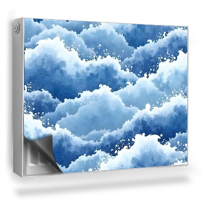 Mata magnetyczna na grzejnik Ilustracja spienionych fal, kolory morskie