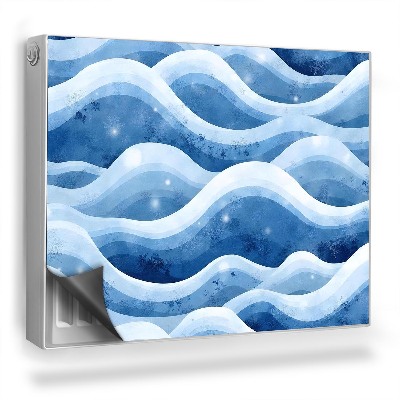 Mata magnesowa na kaloryfer Ilustracja akwarela fale wody abstrakcja