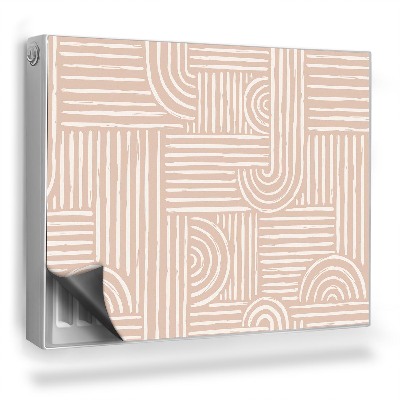 Mata magnetyczna na grzejnik Geometryczny jasny wzór na beżowym tle