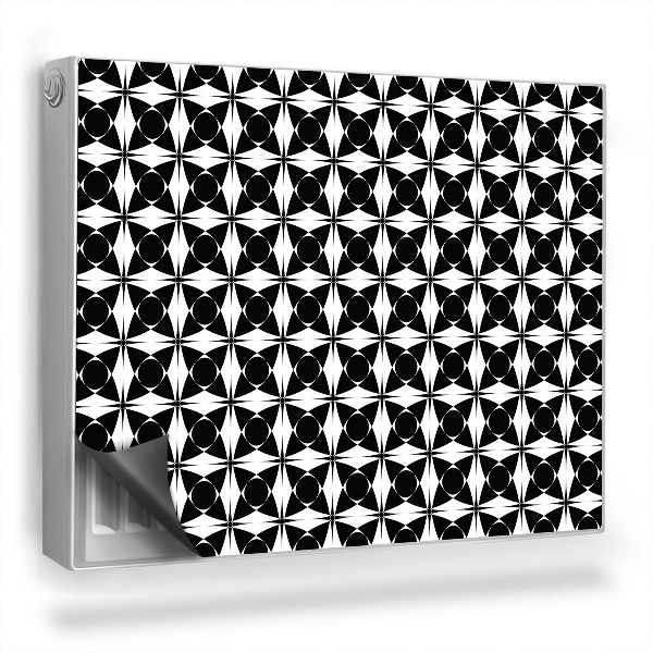 Mata magnesowa na kaloryfer Geometryczny wzór, kwadraty i koła
