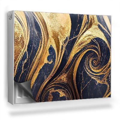 Mata magnetyczna na grzejnik Liście pomalowane farbą na czarnym tle