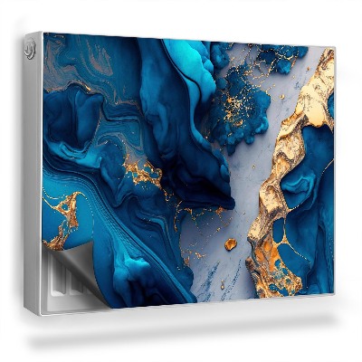 Mata magnesowa na kaloryfer Zmieszane farby, barwy niebiesko białe