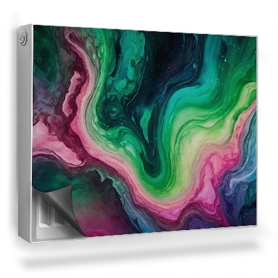 Mata magnetyczna na grzejnik Zmieszane farby, zieleń róż błękit kontrast